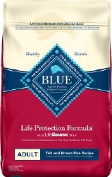 Blue Buffalo Life Protection Formula Adult Fish and Brown Rice Recipe Dry Dog Food 15 lbs