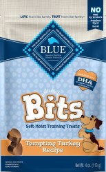 Blue Buffalo Blue Bits Tempting Turkey Recipe Soft Moist Training, Dog Treats, 4oz