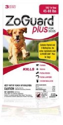 ZoGuard Plus Spot-On for Dogs, Dog Flea, 45-88lb 3 month pack