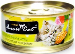 Fussie Cat Tuna with Shrimp in Aspic Premium Grain Free Canned, Wet Cat Food, 2.8oz