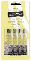 Fussie Cat Tuna Shrimp Puree, Cat Treats, case of 4, .05oz