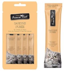 Fussie Cat Sardine Puree, Cat Treat .5oz Pack of 4