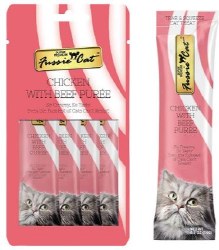 Fussie Cat Chicken with Beef Puree Treat .5oz pack of 4