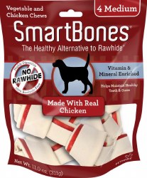 Smartbones Chicken Flavored Medium 4 Pack Rawhide Free Dog Chews