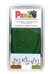 PawZ Disposable Rubber Boots, Green, Extra Large, 12 count