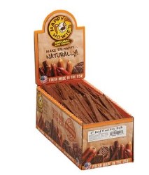 Happy Howies Beef Woof Stix Dog Treats, 6 inch case of 80