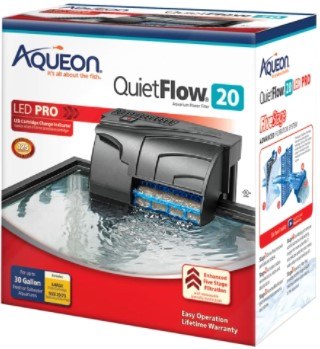 Aqueon QuietFlow LED Pro Power Filter, Size 20 75, up to 30 Gallon