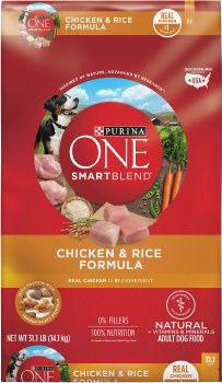 Purina ONE SmartBlend Chicken and Rice Formula Adult Dry Dog Food 31.1lb