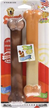 Nylabone Power Chew Flavor Frenzy Nylon Dog Chew Toy, Beef Shish Kebab and Funnel Cake Flavors, Giant, Dog Dental Health, 2 count