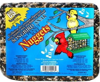 C&S Songbird Snak Cake with Suet Nuggets Wild Bird Food, 2lb