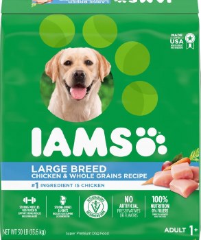 IAMS Large Breed Adult Formula Chicken and Whole Grains Recipe High Protein, Dry Dog Food, 30lb