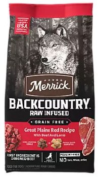 Merrick Backcountry Great Plains Red Recipe with Beef, Lamb, and Rabbit Grain Free Dry Dog Food 20lb