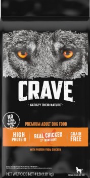 CRAVE High Protein Adult Formula Chicken Recipe, Dry Dog Food, 4lb