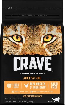 Crave High Protein Formula Chicken Recipe Grain Free Adult, Dry Cat Food, 4lb