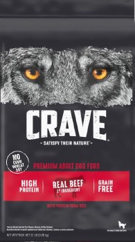 CRAVE High Protein Adult Formula Beef Recipe, Dry Dog Food, 22lb