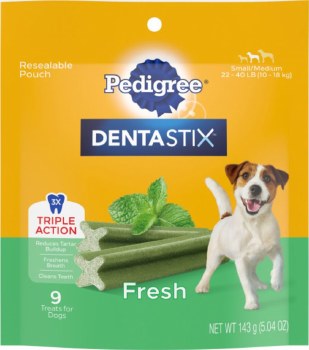Pedigree Dentastix Fresh Small Medium Dog Treats 9 pack