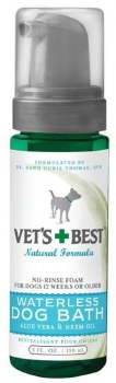 Vet's Best Waterless Dog Bath, Aloe Neem Oil, 5oz