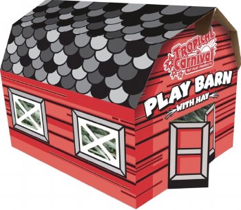 FMBrowns Tropical Carnival Play Barn with Hay Small Animal Hideout with 8oz of Hay