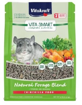 Sunseed Vitakraft Vita Smart Complete Nutrition Natural Foraging Blend Chinchilla Food, 3lb