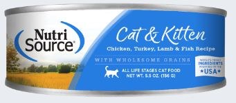 NutriSource Chicken, Turkey, Lamb, and Whitefish Recipe Canned, Wet Cat Food, 5oz