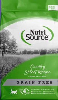 NutriSource Grain Free Country Select Entree Chicken and Duck Meal Protein, Dry Cat Food, 2.2lb