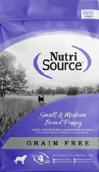 NutriSource Small to Medium Breed Puppy Turkey and Whitefish Grain Free, Dry Dog Food, 15lb