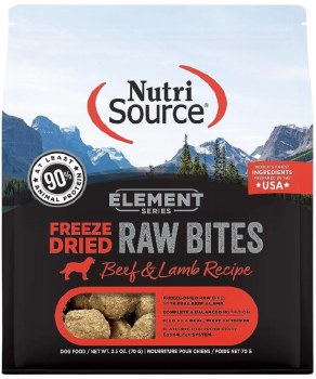 NutriSource Freeze-Dried Raw Bits Beef and Lamb, Dog Treats, 2.5oz