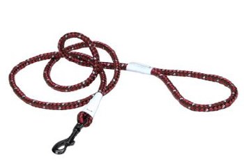 Reflective Braided Rope Snap Leash 6 inch Berry