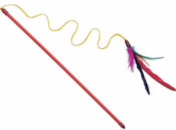 Spot Feather Dangler Teaser Wand, 18 inch