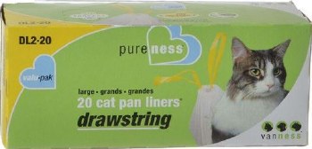 Van Ness Drawstring Valu-Pak Cat Pan Liners, Ivory, Large, 20 count