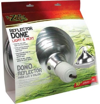 Zilla Reflector Dome Reptile Light and Heat Lamp, Silver, 8.5 inch