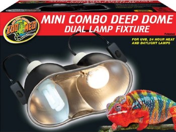 Zoo Med Lab Mini Combo Deep Dome Dual Reptile Lamp Fixture, 5.5 inch, 100W