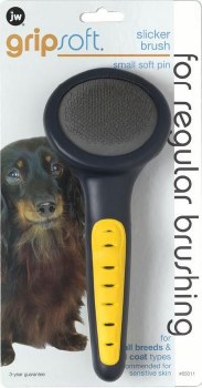 JW Gripsoft Soft Slicker Brush for All Breeds and Coat Types, Small