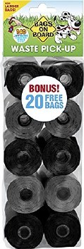 Bags On Board Waste Bags Refill, Black and Gray, 140 count