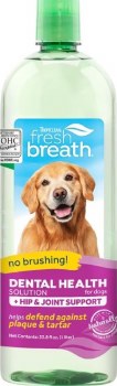 Tropiclean Fresh Breath Dental Care with Hip and Joint Support Water Additive 33.8oz