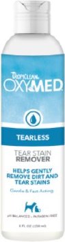 Tropiclean Oxy-Med Tear Stain Remover Tearless for Pets, 8oz