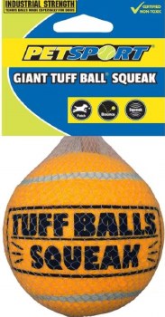 Petsport Giant Squeaky Tuff Ball Dog Toy, 4 inch
