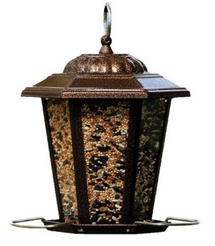 Audubon Carriage Lantern Wild Bird Feeder, Copper, 1.5lb Capacity