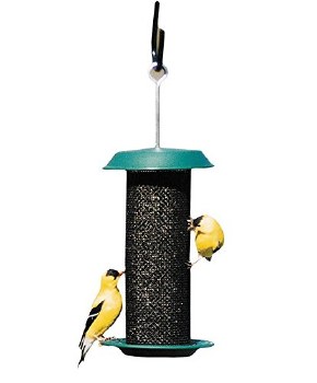 Audubon Mini Magnum Thistle Seed Screen Wild Bird Feeder, Green, 3 4lb Capacity