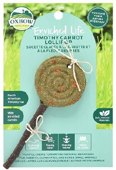 Oxbow Timothy Hay Carrot Lollipop, Small Animal Treat