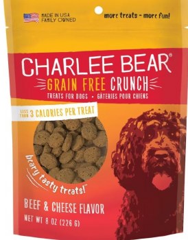 Charlee Bear Grain Free Crunch, Beef Liver and Cheese, Dog Treats, 8oz