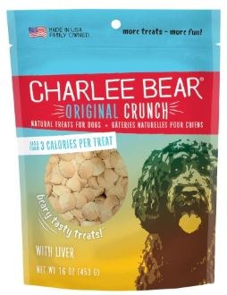 Charlee Bear Original Crunch Dog Treats, Chicken Liver, 16oz