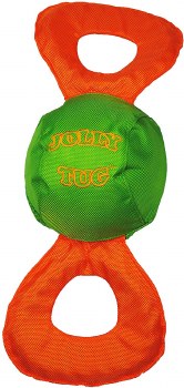 Jolly Pets Tug and Squeak Dog Toy, Assorted Colors, Medium