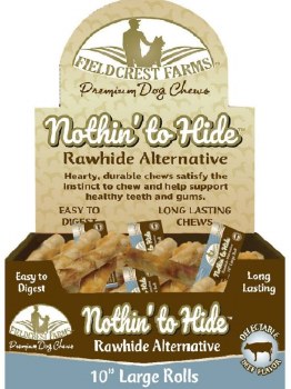 Fieldcrest Farms Nothin to Hide Rawhide Alternative Beef Rolls, 10 inch