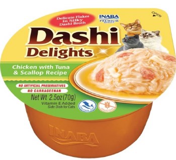 Inaba Dashi Delights Flakes in Broth, Chicken, Tuna and Scallop, 2.5oz