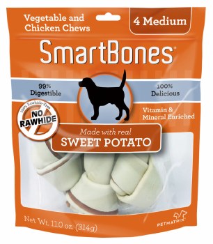 Smartbones Sweet Potato Flavored Small Rawhide Free Dog Chews 6 count