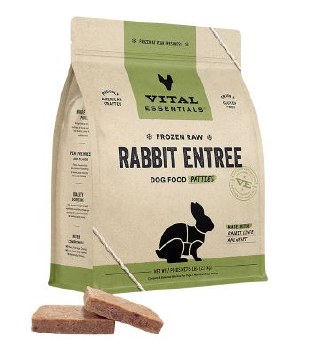 Vital Essentials Freeze Dried Rabbit Patties Grain Free Dog Food 6lb