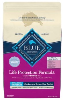 Blue Buffalo Senior Small Breed Blue Life Protection Formula, Dry Dog Food, 15lb