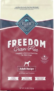 Blue Buffalo Freedom Adult Beef Recipe Grain Free Dry Dog Food 24lb