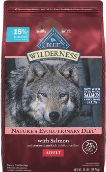 Blue Buffalo Wilderness Salmon Recipe Grain Free Dry Dog Food 24lb